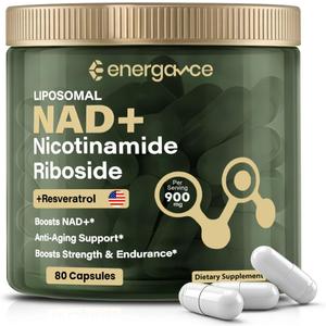 Premium NAD+ Supplement for Cellular Energy and Healthy Aging - Supports Cognitive Function, Vitality, and Immune Health - 80 Vegan Capsules