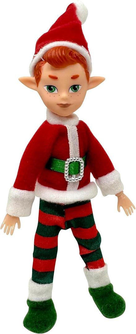 The Original Elf Christmas Dolls, Mini 5.5" Christmas Elf Doll, Toy for Kids or Dcor, Toy Elf Dolls, Poseable Little Shelf Sitters with Dangling Legs