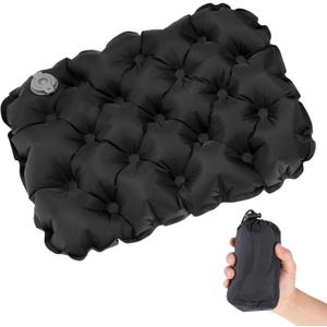 Inflatable Seat Cushion Portable Travel Airplane Seat Cushion Self-Inflating Camping Air Sitting Pad Portable Bleacher Cushions for Office Chair Hiking Outdoor Climbing Kayak Patio Car (Black)