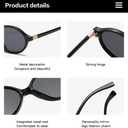 JOVAKIT Retro Vintage Fashion 90s Small Oval Frame Sun Glasses (Black/Grey)