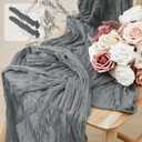 2 Pack 10 Ft Cheesecloth Table Runner Grey Gauze Long Table Runners Boho Gauze Cheese Cloth Table Runner Rustic Sheer Runner for Wedding Party Table Decor ( 35 x 120 Inch )