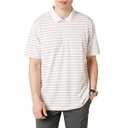 Amazon Essentials Men's Regular-Fit Quick-Dry Golf Polo Shirt, Black White Thin Stripe, XX-Large Big Tall