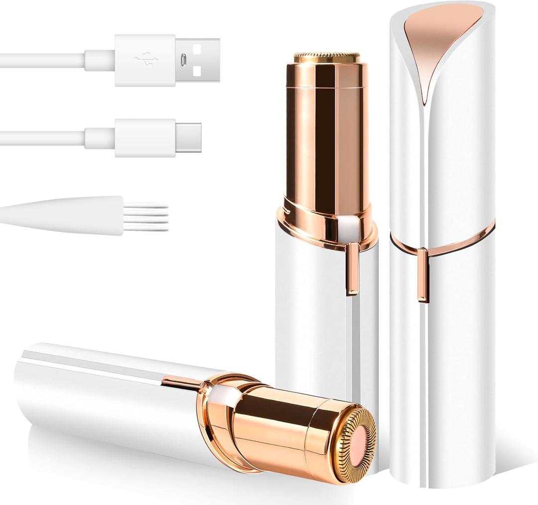 Facial Hair Removal for Women, Electric Painless Rechargeable Facial Hair Remover for Face, Lip, Chin (White)