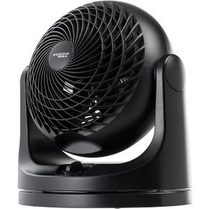 IRIS USA WOOZOO Desk Fan, Oscillating Table Air Circulator, 3 Speeds, 52ft Max Air Distance, 112 Adjustable Tilt, Quiet Motor, Small Fan for Bedroom, Office, Dorm, Black