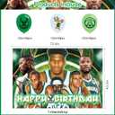 Milwaukee Basketball Birthday Party Decoration,Bucks Party Photo Background 5 x 3 FT and 18 Pcs Balloon,Merch Party Backdrop Supplies