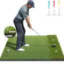 Premium Dual-Turf Golf Mat: 5x4ft Thickened for Backyard, Driving Range, Indoor & Outdoor Practice Hitting, Swing & Chipping, Ideal Gifts for Men Dad
