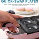 AROMA® Swap & Flip Waffle Maker with Removable Plates: 3-in-1 Panini Press, Mini Donut Maker, and Waffle Iron