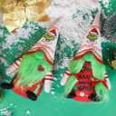 2Pcs Christmas Gnome Decorations Indoor, Cute Handmade Christmas Green Garinchmas Gnomes Ornaments Santa Swedish Tomte Nisse Plush Scandinavian Doll Decor for Women Men Home Table Room Party Gift