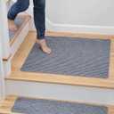 MBIGM Non-Slip Carpet Stair Tread Mat 30" x 30" Landing Rug-Matching Mat Non-Skid Safety Rug Slip Resistant - Light Gray