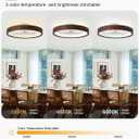20'' Fandelier Ceiling Fan with Light, Low Profile Flush Mount Wood Ceiling Fan, APP & Remote Control, Dimmable & 6 Speeds