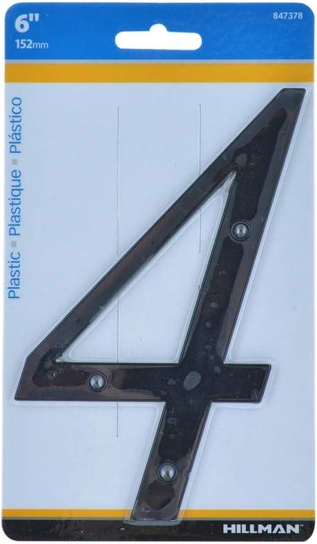 Hillman 6 in. Black Plastic Nail-On Number 4 