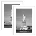 ENJOYBASICS 12x16 Picture Frame, Display Poster 9x12 with Mat or 12 x 16 Without Mat, Wall Gallery Photo Frames, White, 2 Pack