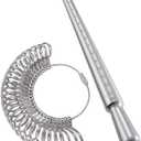 Meowoo Ring Sizer Measuring Tool Set, Metal Ring Guage for Ring Measurer, Integrated Conical Solid Ring Mandrel Sizer Tools for Ring Repair and Measurement, Jewelry Sizing Measuring, Pro 2 pcs
