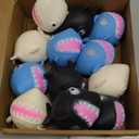Meooeck 12 Pcs Shark Stress Relief Ball Sea Animals Squeeze Sensory Stress Ball Bulk Shark Party Favors for Adults Mini Animal for Ocean Party Favors Birthday Gifts Decorations (Black White Blue)