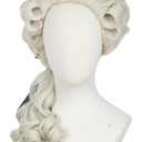 Linfairy Washington Lawyer Curly Wig Colonial Light Blonde Costume Powdered 18th Century Cosplay Wigs (adult)