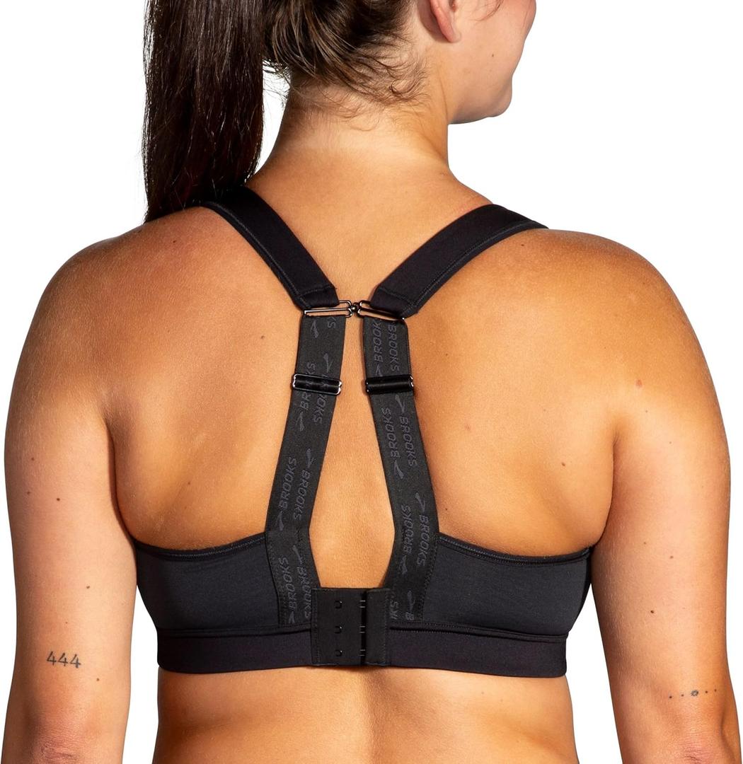 Brooks Women's Convertible 2.0 Sports Bra for High Impact Running, Workouts and Sports with Maximum Support (36DD, Black)
