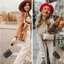 Wristlet Keychain Wallets for Women RFID Blocking Credit Card Holder Small Zipper Coin Purse Change Pouch with ID Window and Detachable Wrist Strap Khaki Black Checkered