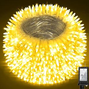 1500 LED Chrstmas Lights, 470ft Outdoor Christmas String Lights with 12 Modes, Warm White LED String Lights with Timer Dimmable Waterproof for Tree Fence Garden Xmas Patio Wedding Party Decorations