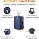 Amazon Basics Softside Luggage Set, 23-Inch Expandable Suitcase with Wheels and 15-Inch Tote, Extra Space (+15%), Front Pockets, Telescopic Handle, Navy Blue, Carry-On 23-Inch, tote 15-Inch