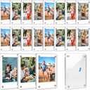 Lzerking Acrylic Magnetic Picture Frame 20 Pack 2.36x3.54 Inches Mini Polaroid Fridge Magnet Frames, Double Sided Clear Refrigerator Photo Frame for Fujifilm Instax