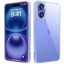 JJGoo Compatiable with iPhone 16 Plus Case Clear, Transparent Shockproof Phone Case, Anti-Scratch Hard PC Back Protective Cover Bumper Phone Case for iPhone 16 Plus 6.7-Inch, Clear