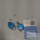 2 Pack Id Badge Holder With Clip, Transparent Light Blue Badge Reels with Id Sleeves Set, Clear Id Card Holder Retractable, Vertical Lanyard ID Holder with Badge Reel, Badge Holders with 24" Pull Cord