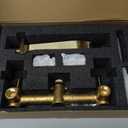 Brass Wall Faucet Brushed Gold Wall Mounted Bathroom Faucet, Wall Mount Bathroom Sink Faucet, Dual Lever Handle, Rough-in Valve Included, Pt001-BG (Brushed Gold)