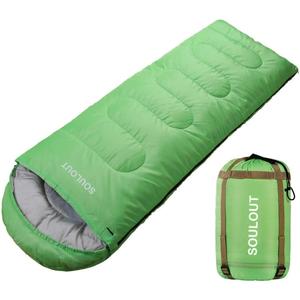 Envelope Sleeping Bag,3-4 Seasons Warm Cold Weather Lightweight, Portable, Waterproof Compression Sack for Adults & Kids - Indoor & Outdoor Activities: Traveling, Camping, Backpacking, Hiking, Green