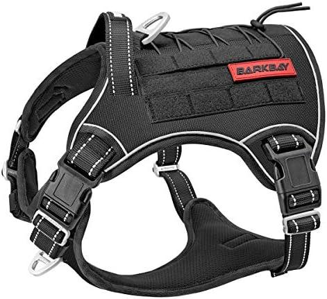 Tactical Dog Harness Large,Military Service Weighted Dog Vest Harness Working Dog MOLLE Vest with Loop Panels,No-Pull Training Harness with Leash Clips for Walking Hiking Hunting(Black,XL)