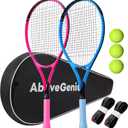 AboveGenius Neon Tennis Rackets 2 Pack for Adults- 27" Lightweight Aluminum Tennis Racquet Set with 3 Balls & Bag- Vibrant High-Visibility Matte Finish for Men Women Beginners, 27 inches , 105 square inches