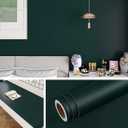 Livelynine 24x394 Peel and Stick Wallpaper Green Removable Dark Wall Paper for Bedroom Bathroom Apartments Retro Vintage Deep Green Contact Paper Waterproof Kitchen Cabinet Vinyl Wrap Self Adhesive