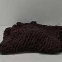 Bigacogo Chunky Knit Throw Blanket for Couch, 40x60 inches, 100% Hand Knitted with Thick Jumbo Chenille Yarn, Cozy Soft Large Rope Knot Cable Crochet Blankets for Sofa Bed Living Room, Chocolate