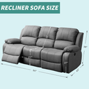 YEMYHOM 8 Pieces Stretch Recliner Sofa Cover Latest Jacquard Reclining Couch Cover with Side Pocket Anti-Slip Fitted 3 Cushion Furniture Slipcovers with Elastic Bottom (Sofa Recliner, Light Gray) (3 Seater)