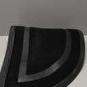 OLANLY Half Circle Door Mat Indoor Outdoor Entrance Welcome, Waterproof All-Season, All-Weather Doormat, Sturdy Natural Rubber, Low Profile, Easy Clean Patio Porch Entryway Mat, 29.5x17, Black