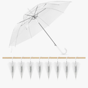 Clear Wedding Umbrellas Bulk, High-Visibility Transparent Rain Umbrella, Firm and Durable, Easy Operation, Large Clear Umbrella for Wedding Bride Groom Photography Golf Outdoor, Pack of 8