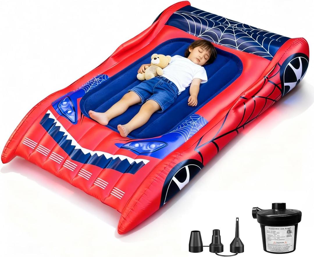 joyson Blow up Mattress Kids, Extra Large Kids Air Mattress with Electric Pump, Portable Toddler Inflatable Mattress for Home, Sleepovers, Camping, Travel, Single