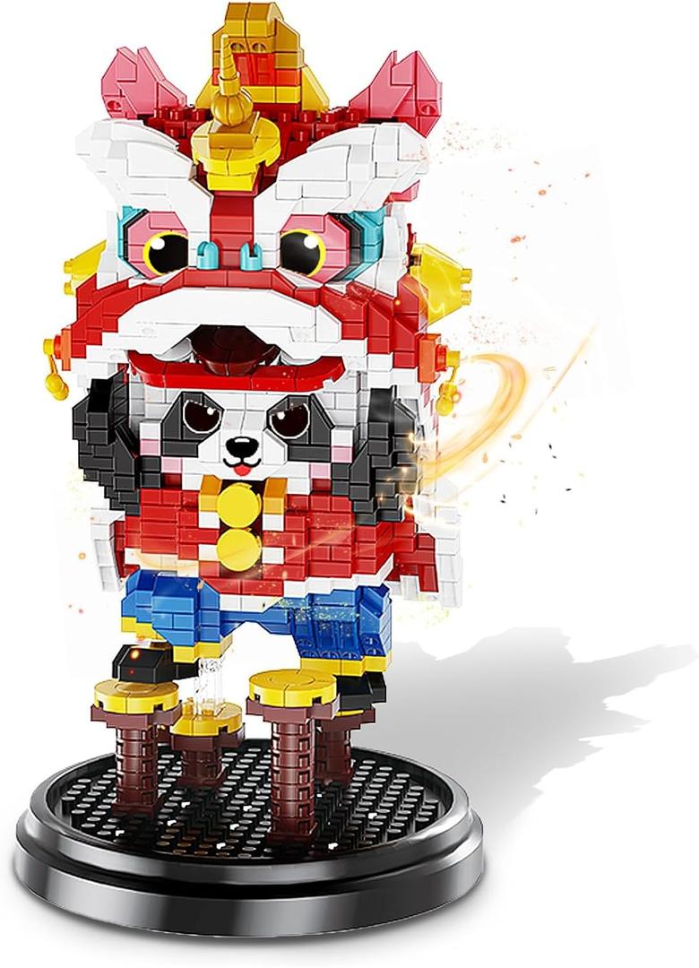 Lion Dance Panda Building Blocks Set, 1235PCS Micro Mini Building Blocks for Adults, Panda Toys for Boys and Girls Lion Dance Panda Building Blocks Set, 1235PCS Micro Mini Building Blocks for Adults, Panda Toys for Boys and Girls