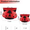 BAYN Set of 2 Ladybug Wall Hanging Planter Decor Art, Metal Wall Mounted Planters Garden Yard Decorative Flower Pot Indoor Outdoor Wall Planter Succulent Plant Container