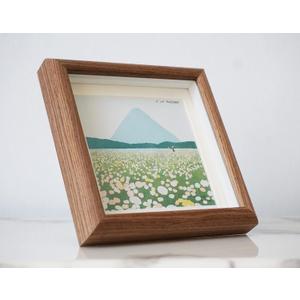 6X6 Wooden Picture Frame with 4.5x4.5 mat, 6x6 Square Picture Frame with Glass, For Wall and Desktop Display