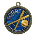 2-1/2 Inch Die-Cast Metal Baseball Medal Award Medallion with Antique Gold Finish and Attached 2 Inch Full Color Laminated Sport Insert Trophy Medals, Pack of 4