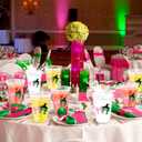 Chuangdi 50 Pcs 12 oz Princess and Witch Cups Pink and Green Disposable Witch Hat and Bows Plastic Cups for Musical Theatre Witch Themed Birthday Party Decoration