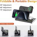 3 in 1 Charging Station for iPhone 17 - Wireless Charger for Apple Devices for iPhone 17 16 15 14 13 12 11 Pro Max - Foldable Wireless Charging Station Dock Stand for Apple Watch Series & AirPods (Black)
