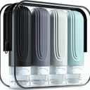 Travel Bottles for Toiletries, Tsa Approved 3oz Travel Size Containers BPA Free Leak Proof Refillable Liquid Silicone Squeezable Travel Accessories for Shampoo Conditioner Lotion (4 Pack) (Grey)