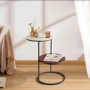 Round Side Table, Modern End Tables Living Room Furniture, Wood Nightstand Small Bedside Table, Unique Accent Tables Bedroom Furniture,Farmhouse Small Couch Side Table,Modern End Table Kids Room