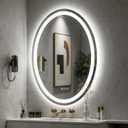 SMIROR 28x36 Oval LED Bathroom Mirror, Lighted Vanity Mirror for Wall, Anti-Fog, Shatter-Proof, Dimmable, Memory, 3 Colors (Front Lights + Backlit)