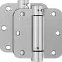 2 Pack Self-Closing Door Hinges 3.5 Inch, Spring Door Hinge with 5/8'' Radius Corners, Adjustable Tension for Garage, Front, Back Door, UL Listed, Left and Right Hand, Brushed Nickel