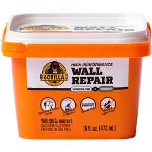 Gorilla Heavy Duty Wall Repair Spackling + Primer, 16 Ounce Tub,White