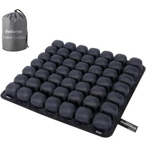 Sodurue Travel Cushion Airplane Seat,Airplane Seat Cushion for Long Flights,Press Type Air Inflatable Wheelchair Seat Cushion,49 Airbags,for Car,Office,Stadium,Ergonomic Comfort Support,Heavy Duty