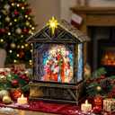 Nativity with Star Musical Lighted Water Creche with Swirling Glitter, Christmas Snow Globe Adoration of The Magi Nativity Manger Scene, Holiday Decorations Gifts for Family, Children or Friends