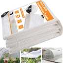 16 Mil Greenhouse Cover,Clear Plastic Tarps Heavy Duty Waterproof 18x24FT,UV Resistant Poly Clear Tarps with Grommets, Greenhouse Heavy Duty Tarp for Gardening, Farming, Nursery, Garden